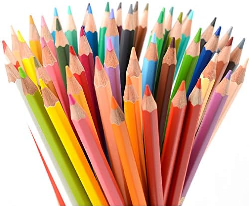72 renk yağlı renkli kurşun kalem, kırmızı kutu çizim kalemi, üst üste binen renk çizgileri zariftir