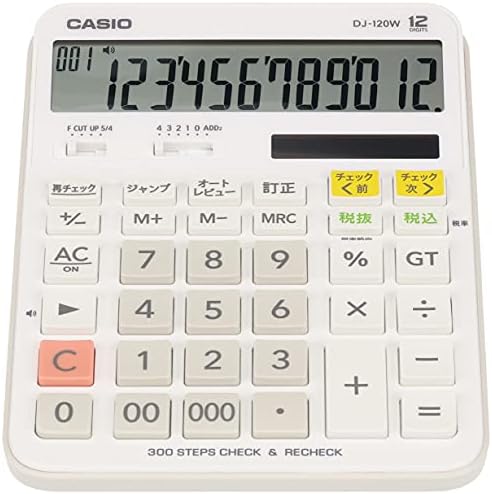 Casio Standart hesap makinesi hesaplama kontrol doğrulama masası tipi 12 haneli DJ-120W-N