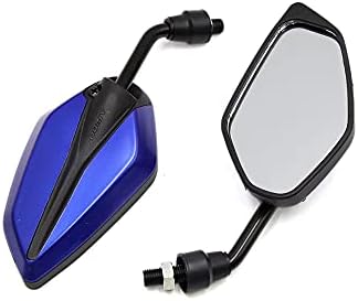 uxcell Çifti Mavi Siyah Ayarlanabilir Poligon Arka Yan Görünüm Ayna Motosiklet Motosiklet ıçin