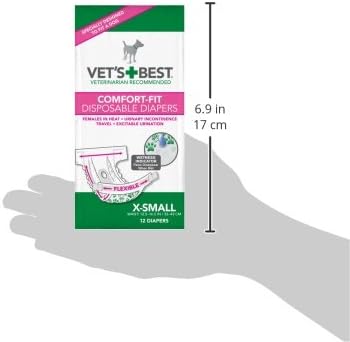 Veterinerin En iyi 12 Sayısı Comfort Fit Tek Kullanımlık Dişi Köpek Bezi, X-Small