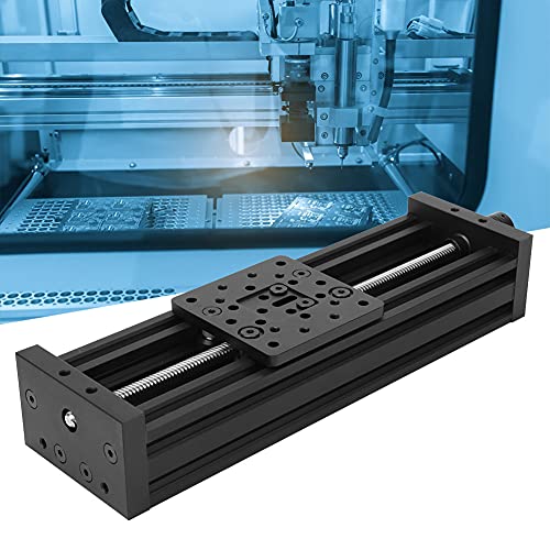 Lineer Kılavuz Slayt Masa CNC Sürgülü Masa Alüminyum Alaşım Vidalı Slayt Lineer Masa Kurşun 8mm için 3D Yazıcı(300mm-siyah)
