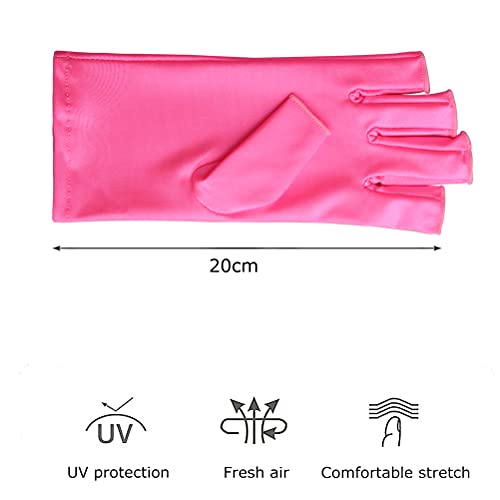Pimoys Tırnak UV kalkanı Eldiven, jel manikür eldiven için UV ışık lambası Kurutma, sıkı Yarım Parmak Parmaksız Güneş Eldiven