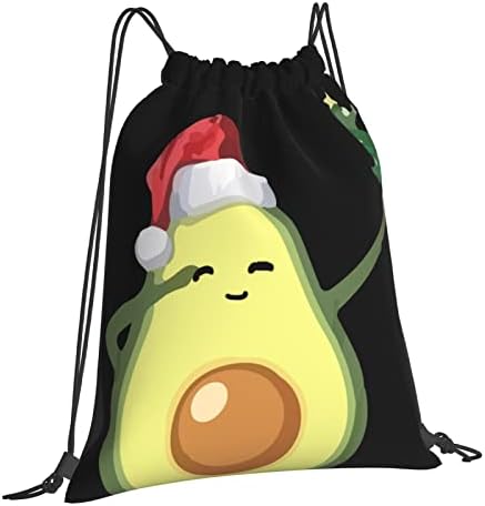 İpli sırt çantası Noel Dabbing avokado komik dize çanta Sackpack spor salonu alışveriş spor Yoga için