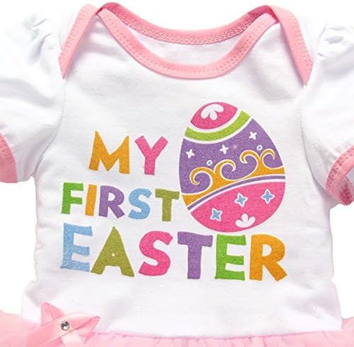 Bebek Kız Paskalya Kıyafet Gökkuşağı Yumurta Bunny Romper Elbise + Kafa + Ayakkabı + Bacak ısıtıcıları Doğum Günü Parti Giysileri