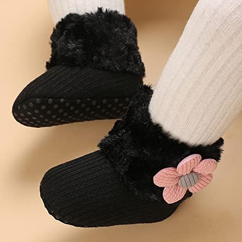 FEXATAR Beşik Ayakkabı Kız Bebek Ayakkabı Bebek Yan Velcro Pamuk Taban Renk Dikiş Düğmeleri Çizmeler Prewalker