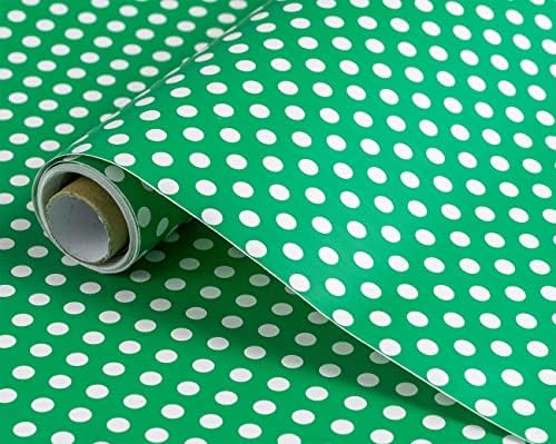 Kendinden Yapışkanlı Vinil Yeşil Polka Dots Çekmece Astar Dolapları için Yapışkan Kağıt Dresser Çekmece Mobilya Duvar Sanatları