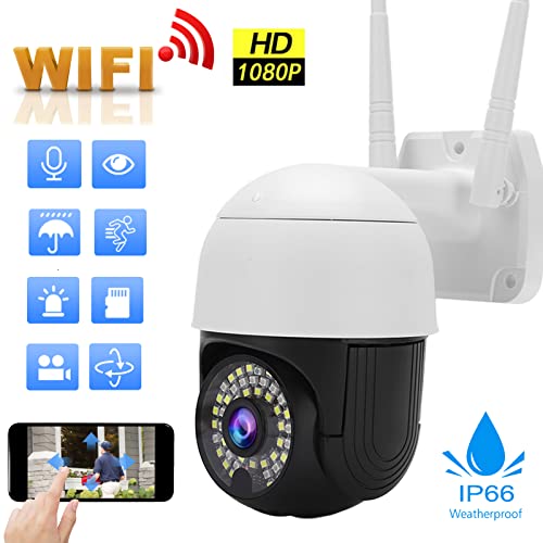 Açık Güvenlik Kamerası, 1080P HD İki Yönlü Ses WiFi IP Kamera IP66 Su Geçirmez Ev için(1)