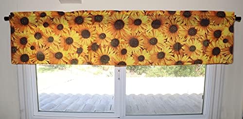Zen Yaratıcı Tasarımlar Ayçiçeği Allover Pamuk Pencere Valance Ev Dekor Çocuk Yatak Odası Kreş Mutfak Pencere (58 Geniş x 14