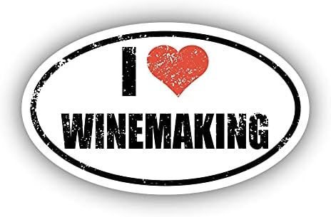 Ben Aşk Şarap Yapımı Ben Kalp Euro Oval Sticker Vinil 3 M Çıkartması 3 in x 5 in