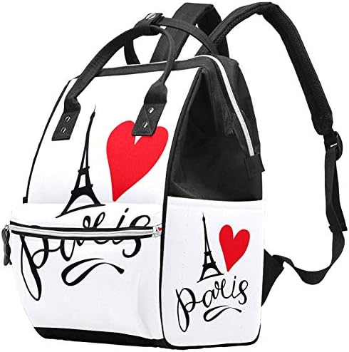 Paris Yazı Kalp aşk Eyfel Kulesi Değişen Bebek çantaları seyahat sırt çantası Bebek Bezi Çantası