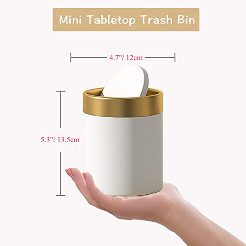 Kapaklı Mini Çöp Kutusu, Fırçalanmış Paslanmaz Çelik Küçük Küçük Mini Çöp Kutusu, Masa Üstü Araba Ofis Mutfağı için Mini Tezgah