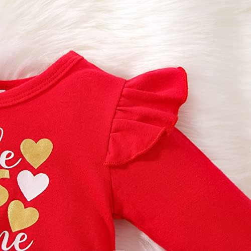 Toddler Bebek Kız sevgililer Günü Kıyafetler Aşk Kalp Baskı Prenses Uzun Kollu Ruffles Etek Tutu Elbise
