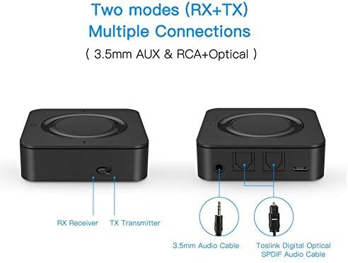 Entatial Siyah 5.0 Verici, Kulaklık Dizüstü 3.5 mm Yardımcı Ev Araba için
