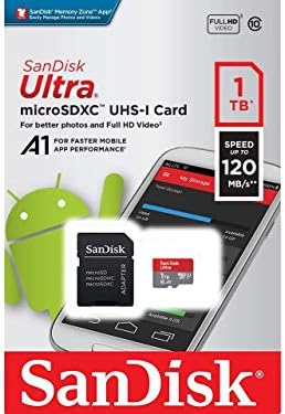 Ultra 1 TB microSDXC, SanFlash ve SanDisk tarafından Doğrulanan Lava A48 Plus için Çalışır (A1/C10/U1/8 k / 120MBs)