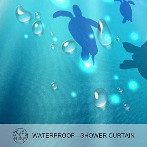 Exıaquyangt Kaplumbağa Kilim ile Güneş Duş Perde Setleri Yüzer, su geçirmez Kumaş Polyester Banyo Duş Perde Liner ile Hooks,