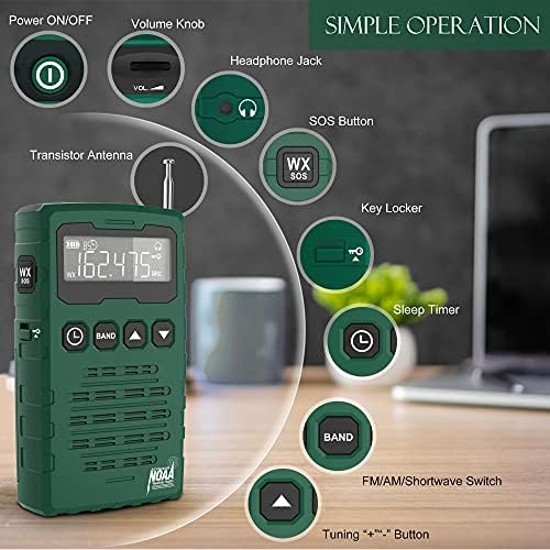 Cep radyo taşınabilir AM FM kısa dalga radyo Pil işletilen büyük LCD ekran, otomatik tarama, SOS Alarm, uyku zamanlayıcısı