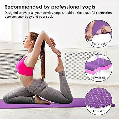 Kadınlar için LEEPWEI yoga matı egzersiz matı Kalın Kaymaz TPE Çevre Dostu Malzeme Yoga Pilates ve Zemin Egzersizi için spor