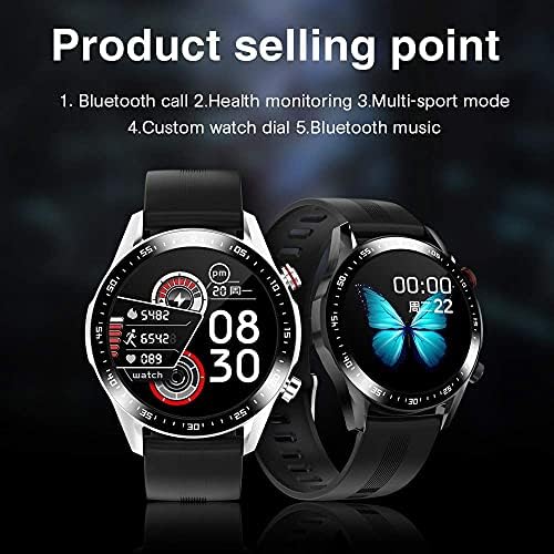YLB akıllı saat erkek Bluetooth Çağrı Özel Arama Tam Dokunmatik Ekran Su Geçirmez akıllı saat Android ıOS Spor Spor Izci, (Renk: