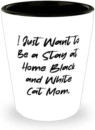 Sadece evde kalmak istiyorum Siyah ve. Atış Camı, Arkadaşlardan Siyah Beyaz Kedi Hediyesi, Kedi Severler için İlham Verici
