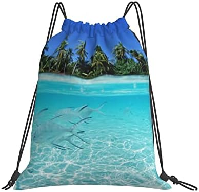 Güzel Okyanus deniz İpli sırt çantası, spor Salonu Sackpack Çanta Yoga Spor Yüzme seyahat Plaj İçin