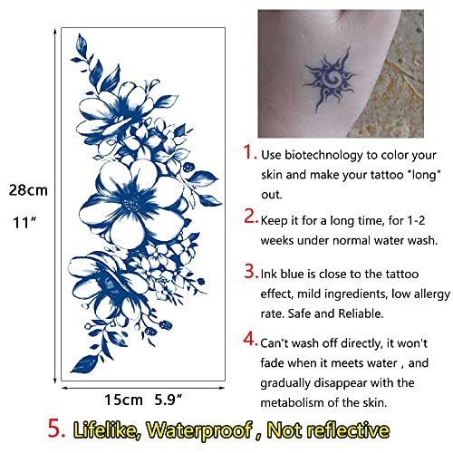 glaryyears Yarı Kalıcı Underboob Dövme Etiket — 4 Yaprak Geçici Tat Çıkartmalar lotus çiçeği Tasarımları Kelimeler Alt Sırt