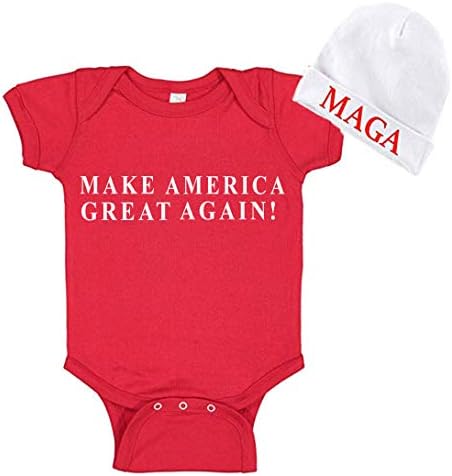 Donald Trump Amerika'yı Tekrar Harika Yapıyor Bebek Bodysuit ve MAGA Kaburga Kapağı