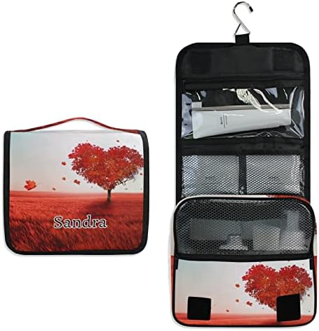 Özel Kalp Şeklinde Ağaç Seyahat Asılı makyaj çantası Kişiselleştirilmiş Makyaj Büyük Özelleştirilmiş Kozmetik Çantası Seyahat