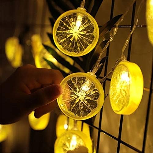 DJASM noel LED 20 LEDs peri turuncu limon dize ışıklar dekorasyon çelenk vitrin pencere yeni yıl düğün ev partisi (Renk: sarı,