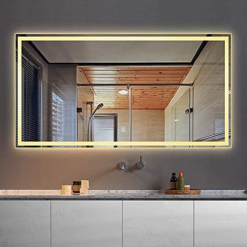 Banyo ışıklı makyaj aynası duvara monte Ayna Dikdörtgen Fogless Duş Ayna İle Lamba / Patlama geçirmez Duvara Monte Aynalar