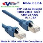 ABD'de üretilmiştir - 20 Ft Korumalı Cat6a STP 10G Yüksek Performanslı Snagless UTP Ethernet Yama Kablosu (Mavi) - UL CSA CMR