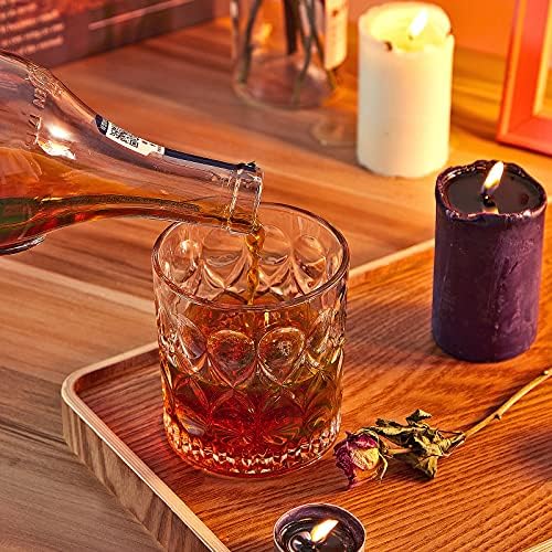 Viski Gözlük Set 6, 11 oz Eski Moda Kristal Cam ile Buz küp tepsi için Bourbon, Konyak, irlanda Viski İçme Tatma