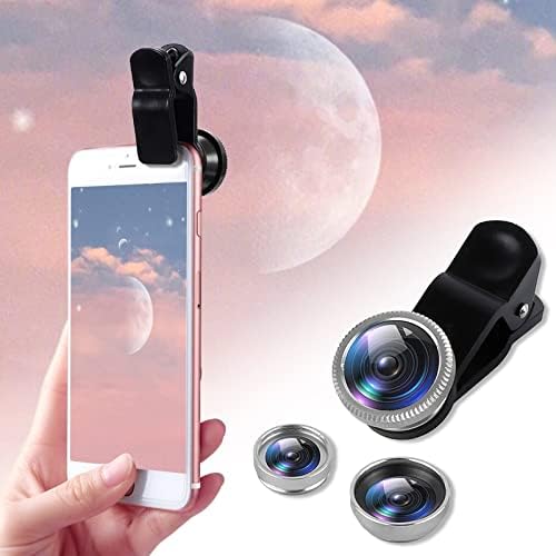 Telefon Kamera Lens Kiti 3 in 1 için iPhone Samsung Piksel Android, 0.67 X Süper Geniş Açı Lens&10X Makro Lens, Çoğu Smartphone
