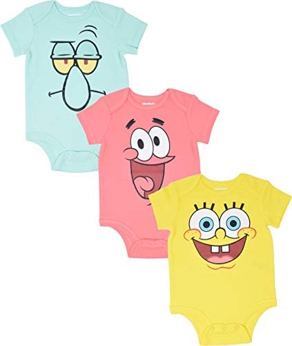 Nickelodeon Spongebob Squarepants Bebek Erkek 3 Paket Bodysuits