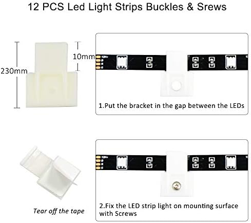 RGB LED şerit bağlantı kiti, JESLED 5050 10MM 4 Pin ışık şeritleri klipler ile 3 M Bant, vidalar,” L ”” T köşe uzatma konnektörleri,
