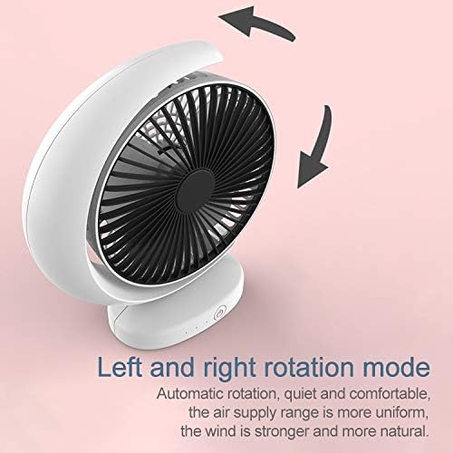 Youanshanghang Cep Soğutma Fanı Taşınabilir Mini Devridaim Rüzgar Dilsiz USB Masaüstü Fan ile 3 Hız Kontrolü(Siyah), Boyutu: