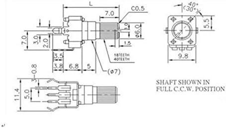 YSCSPQA Potansiyometre 20 ADET RV09 Tipi Dikey Ayarlanabilir Potansiyometre / Ayarlanabilir Direnç 10 K 50 K B103 B503 B10K