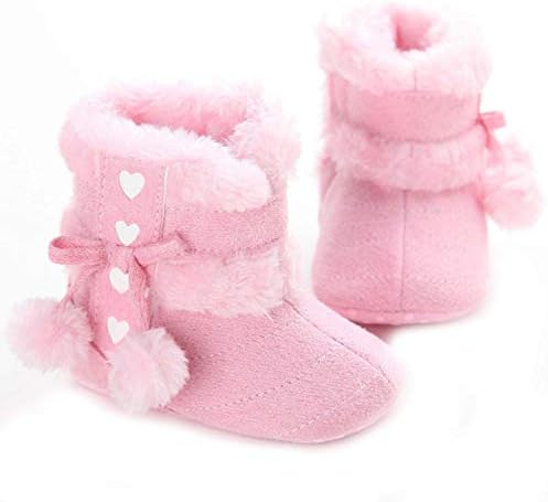 Erkek bebek Kız Kar Botları Bebek Bulanık Ilmek Yumuşak Taban Ayak Bileği Patik Toddler Kış Sıcak Beşik Ayakkabı