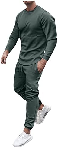 Erkekler Eşofman 2 Adet Setleri Rahat-Erkekler Uzun Kollu Kıyafetler Hoodie Sweatsuits Spor Koşu Bluz + Pantolon