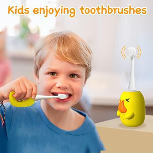 U-Şekilli Çocuklar Ultrasonik Elektrikli Diş Fırçaları-Çocuklar Otomatik Diş Fırçası ile 2 Fırça Kafaları, Manyetik Şarj, Akıllı