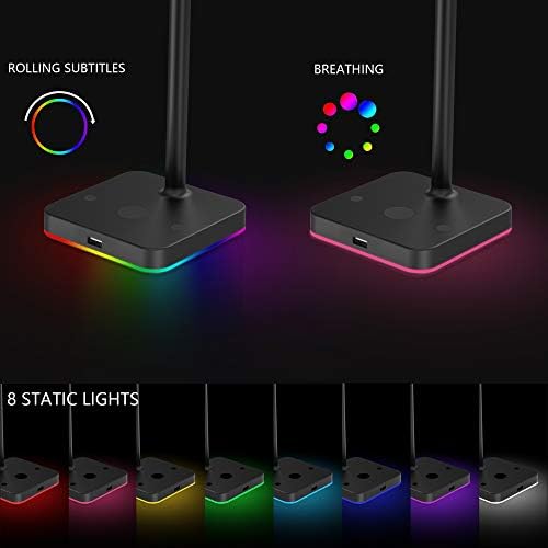RGB Kulaklık Standı ile USB Hub KAFRİ Masa oyun kulaklığı Tutucu Askı Raf ile 1 USB2. 0 Uzatma şarj Portu Genişletici Kablosu-Gamer