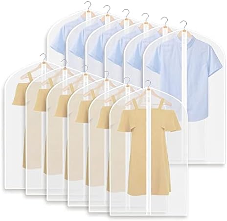 YYDMBH Giysi Kapakları Giysi Asmak için Giysi Çantaları, Dolap Depolama için 12 Paket Giysi Çantaları, Toz Geçirmez Asılı Giysi