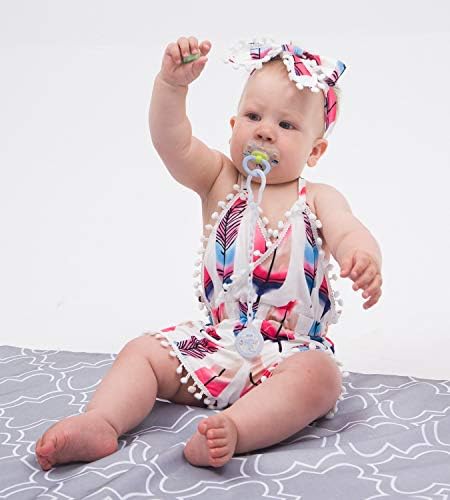 UNİCOMİDEA 6 M-3 T Bebek Kız Backless Bodysuit Kıyafet Seti Romper Tulum ile Kafa Bandı