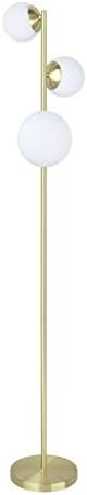 Aspen Creative Satin Brass, 45021-11, Üç Işıklı Zemin Lambası, Geçici Tasarım, 65-1 / 2 Yüksek
