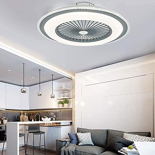 Modern LED Tavan Vantilatörü Işığı, 23.6 Fan Işığı, Uzaktan Kumandalı, 80W, Ayarlanabilir Rüzgar Hızı / Açık Renk, Zaman Ayarı,