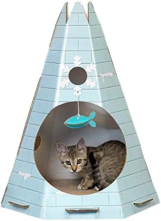 Catnipli Furhaven Kedi Tırmalayıcıları-Kaplan Sert Çok Seviyeli Kedi Evi Tırmalayıcı Oyun Alanları, Klasik Geri Dönüşümlü Tırmalama