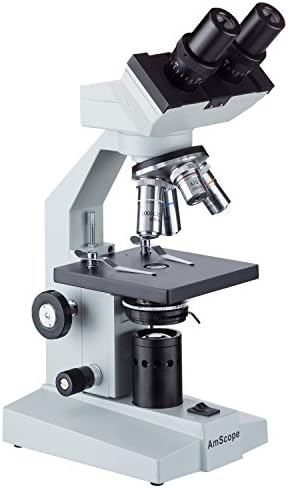 AmScope B100 Bileşik Binoküler Mikroskop, 40X-1000X Büyütme, Brightfield, Tungsten Aydınlatma, Abbe Kondenser, Düz Sahne