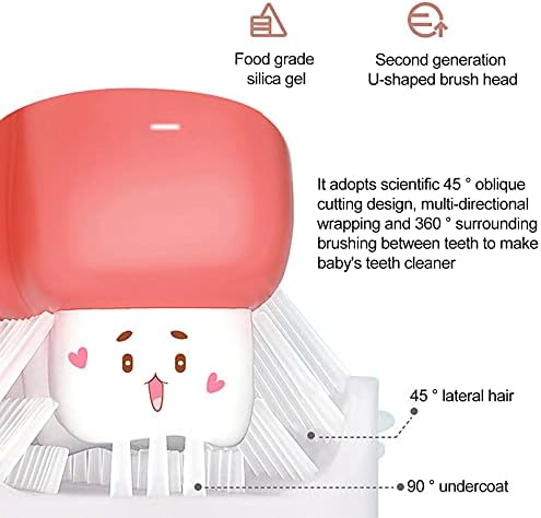 TTnfeineo Çocuk U-Şekilli Çörek Diş Fırçası 360° Kapsamlı Temizlik, 2-12 Yaş Arası Çocuklar için Uygundur (B)