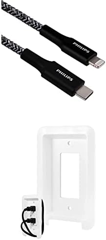 Philips USB-C'den Lightning Kablosuna, Çoklu Paket, 6 İnç, 3 Ft ve 6 Ft 1 Paket, Örgülü, iPad Pro, MacBook Pro, Samsung Galaxy
