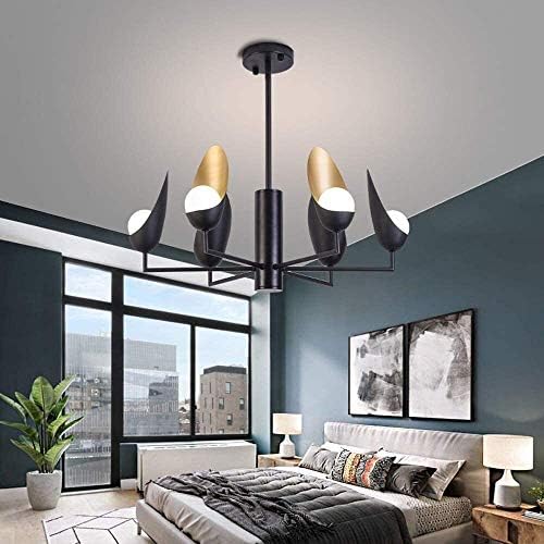 Modern ışık fikstür oturma Odası yatak odası ile Siyah Avize, yaratıcı Ev / model Odası Avize, büyük Retro Tarzı demir Malzeme