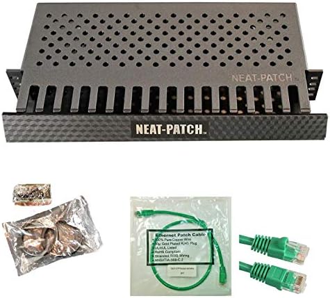 Neat Patch 2U Kablo Yönetim Kiti-72 CAT6 Patch Kablo ile 3 Paket (2FT Beyaz)